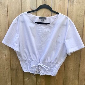 White cropped blouse